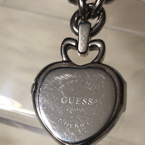 Vintage Y2K GUESS Crystal Stainless Steel Heart locket watch main image 7